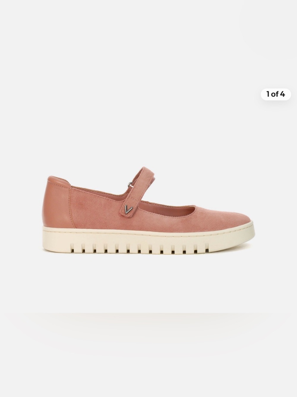 Vionic Rose Suede Mary Jane Flat with Lug Sole